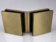 Fixed Bracket - Square 135 Degree Glass to Glass - Antique Brass